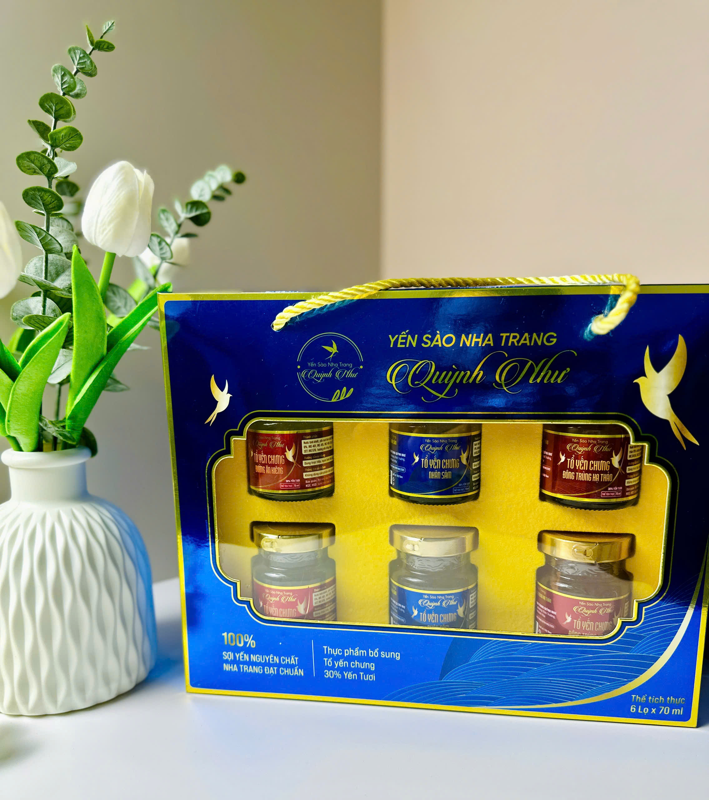 Set 6 hũ tổ yến chưng 30% yến tươi
