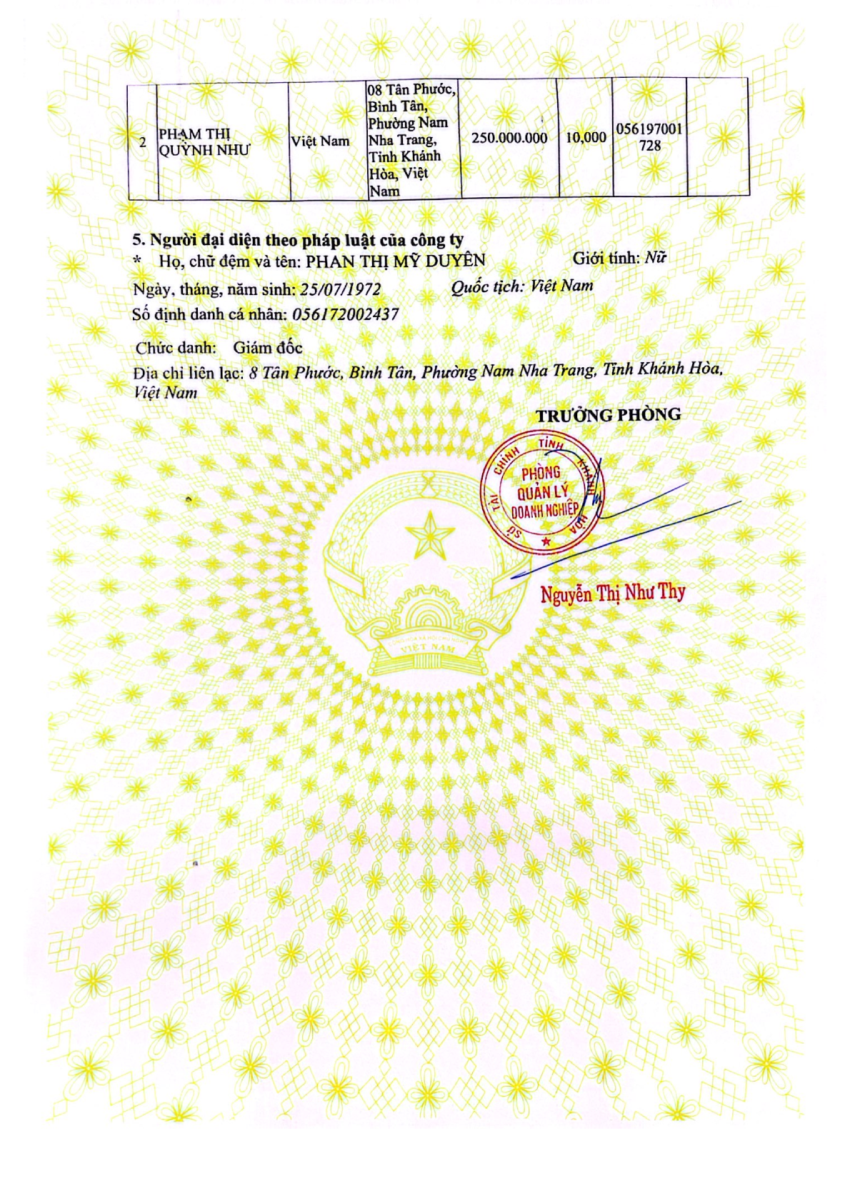 giấy chứng nhận đăng ký kinh doanh 2